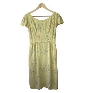 Muse Zena San Francisco Vintage Yellow Beaded Dress‎ Sz S